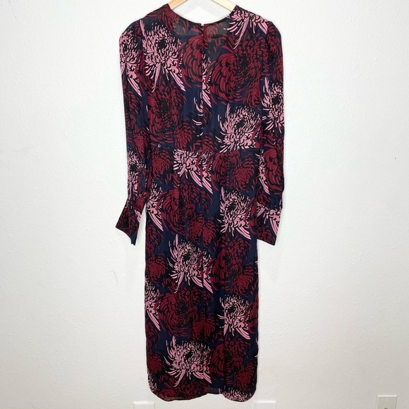 A.L.C Bailey Floral V Neck Midi Dress 2 - Picture 10 of 11
